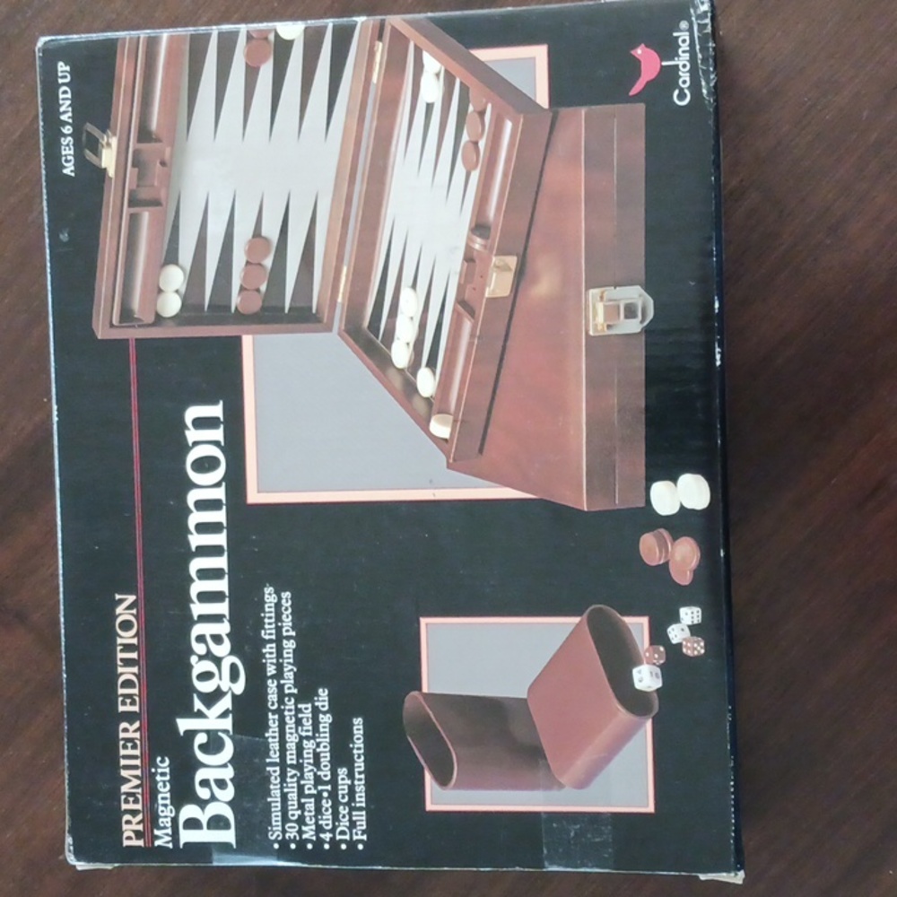 Vintage 1993 Travel Magnetic Backgammon Game, Cardinal